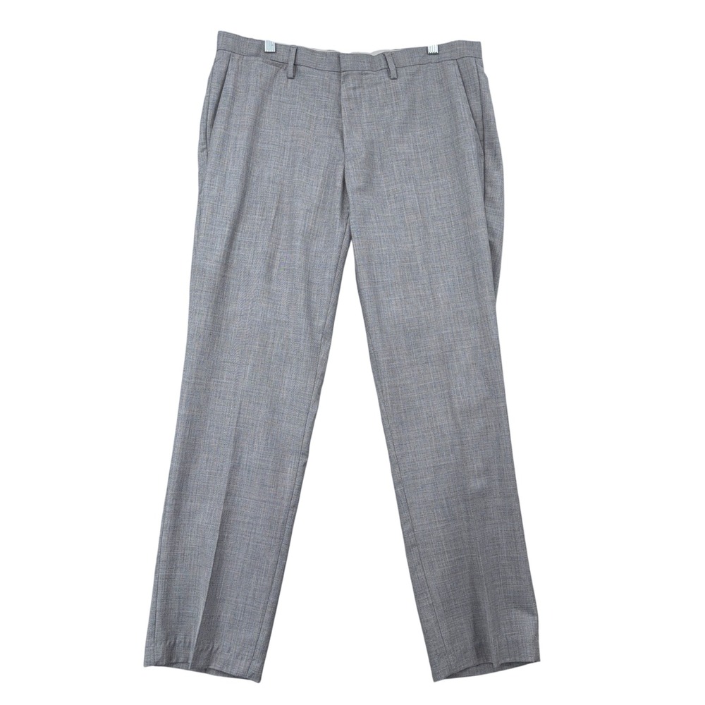 Alberto Cardinali Mens Gray Dress Pants NP376 Flat Front 34x30 Polyester Rayon‎